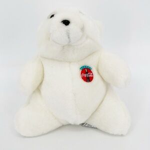 Coca Cola Company 1993 White Plush Stuffed Polar Bear